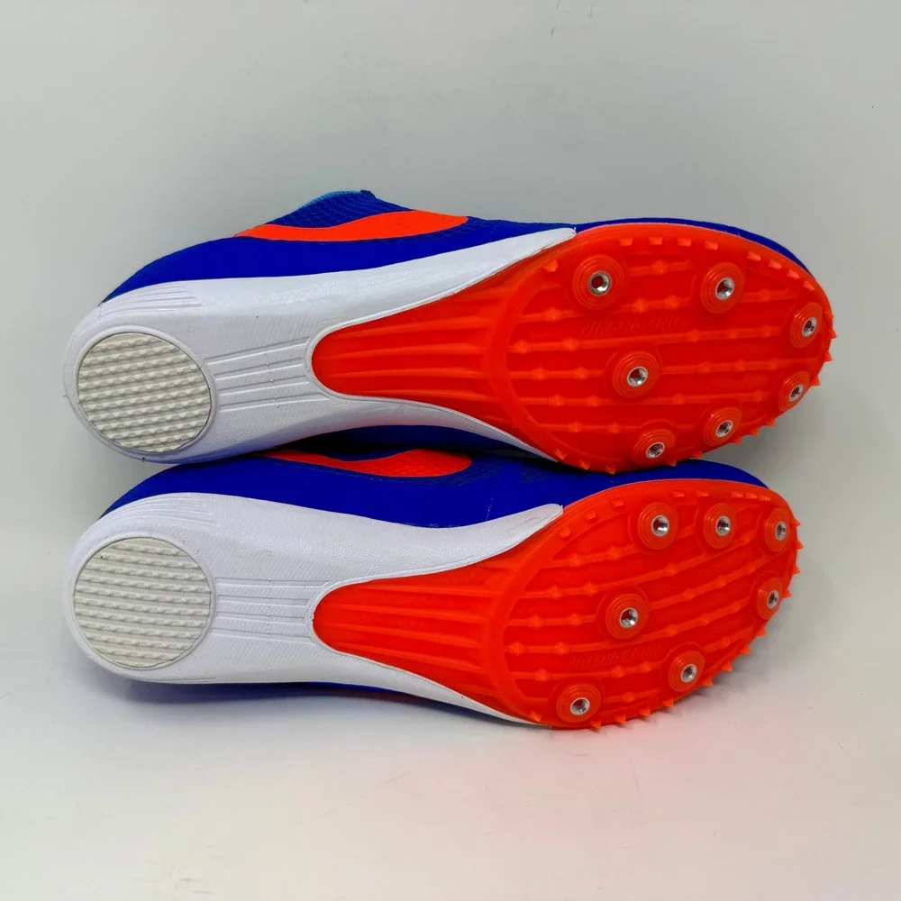 Nike Rival M8 Multi Use Racing Track Cleats with Spikes Blue Orange Mens Size 13